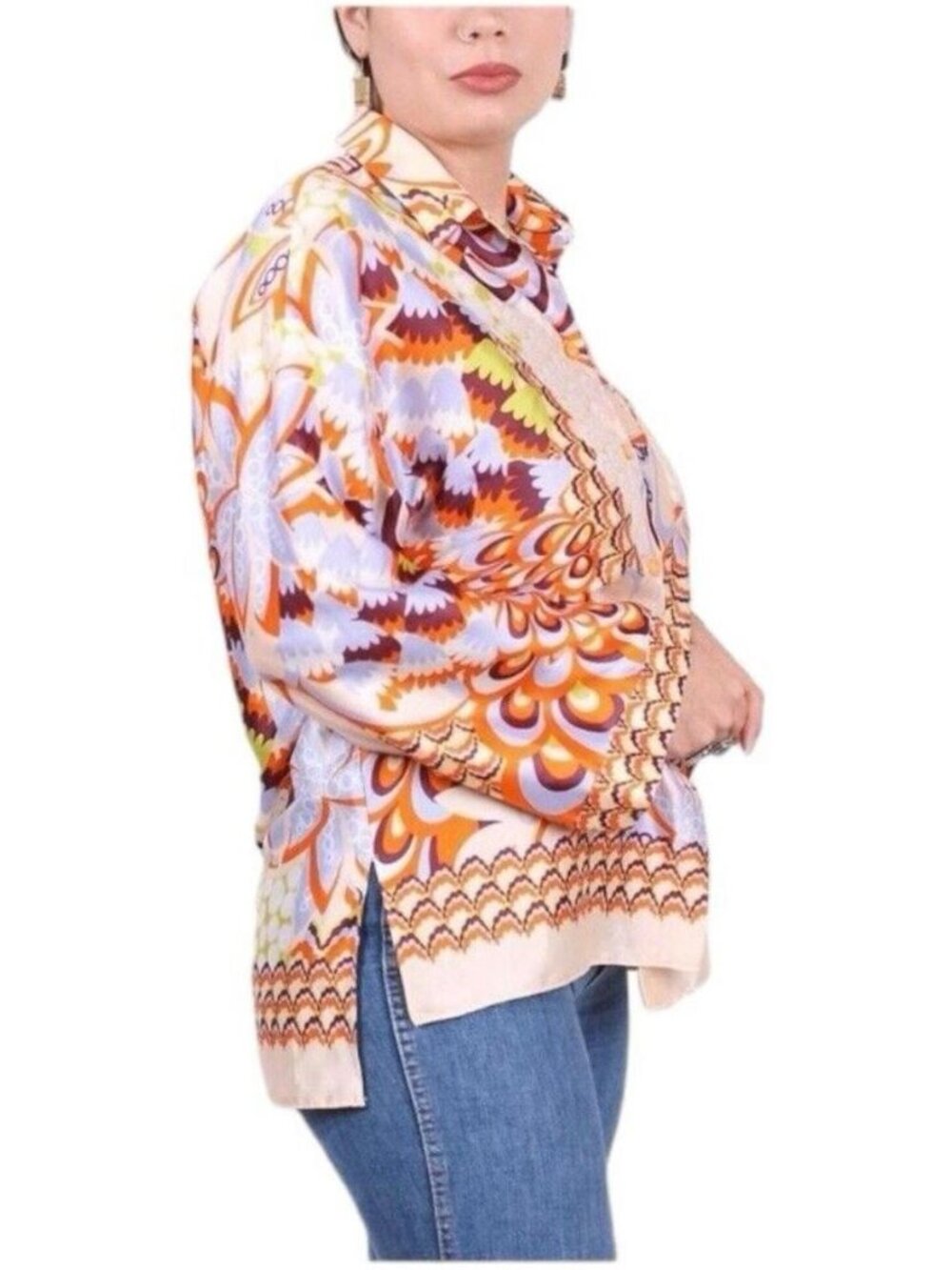 Oversized Floral Zara Polyester Shirt